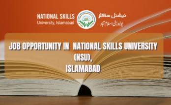 Job opportunity at National Skills University Islamabad